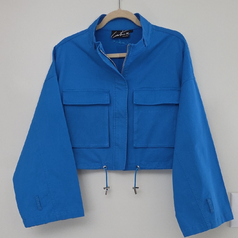 Stylish Blue Utility Jacket for Women